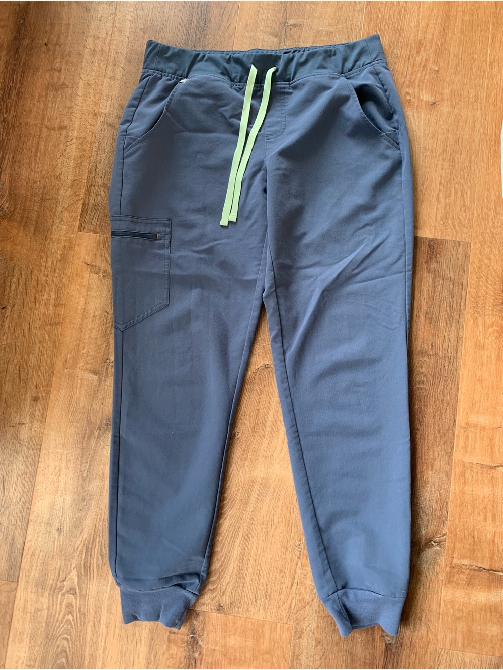 Figs Women's Navy Joggers with Lime Drawstring